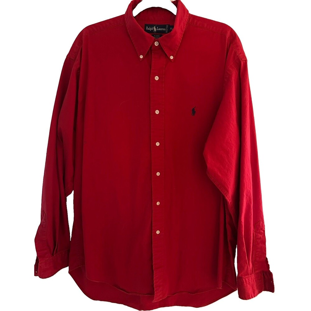 Ralph Lauren Classic Fit Blake Cotton Oxford Button-Down Shirt Size XL Red